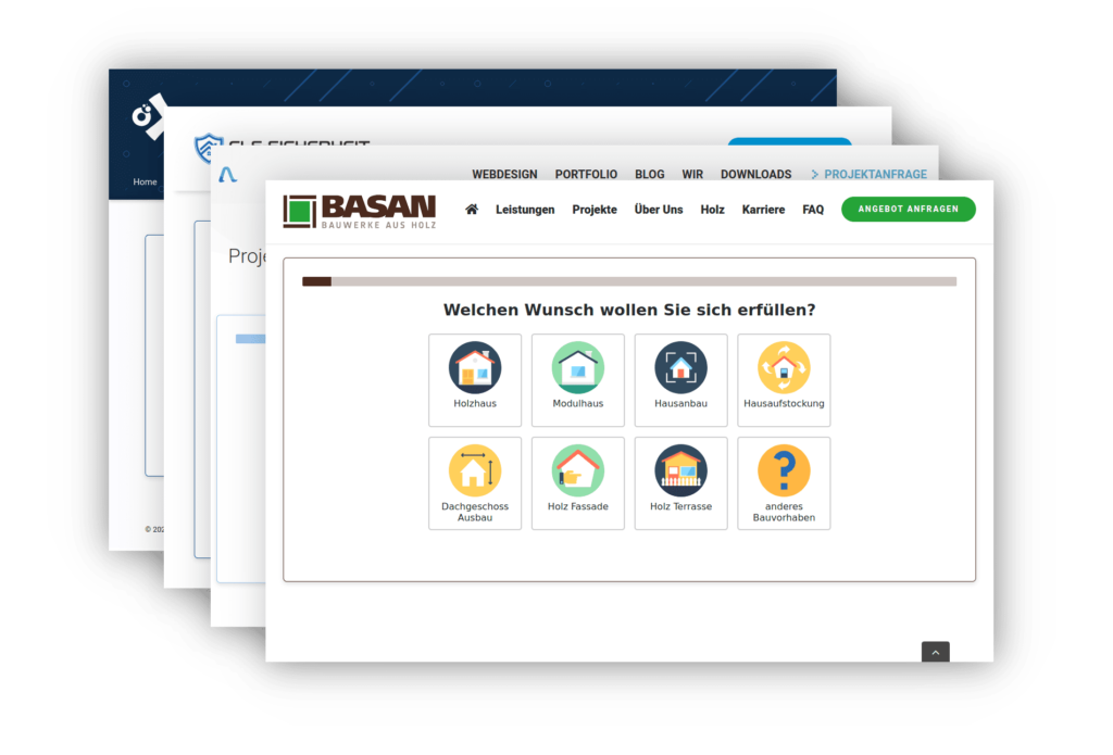 Evolution Forms bei verschiedenen AZOORA-Kunden: Jede Branche ihr eigenes Design, alle nutzen die Multi-Step-Logik