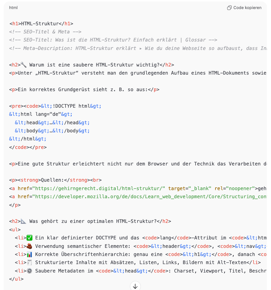 HTML-Struktur - Was ist das? Einfach erklärt im Glossar von azoora.de