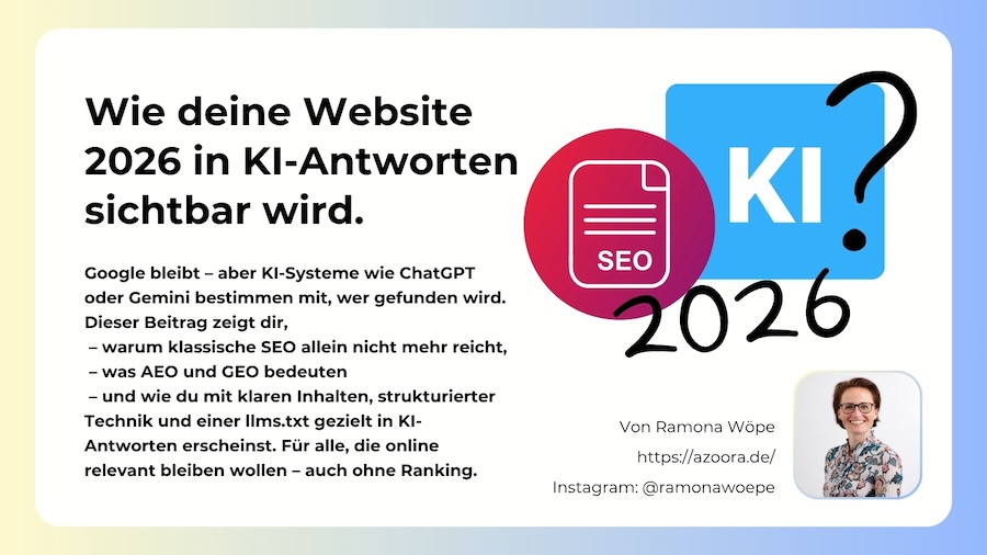 KI SEO 2026 - Wie deine Website 2026 in KI-Antworten sichtbar wird.