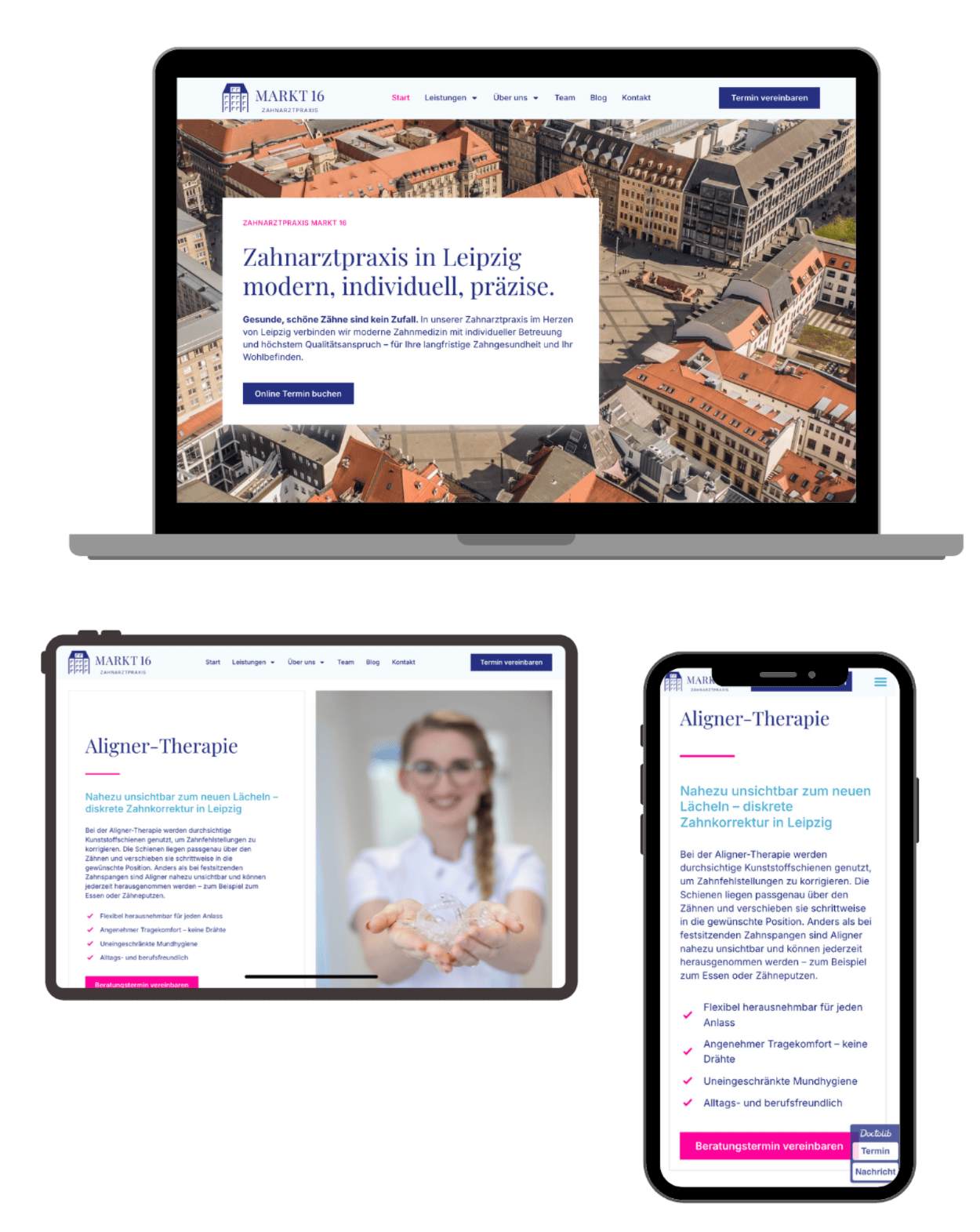 Websites & SEO für Zahnärzte Leipzig & Umgebung-Referenzen-Zahnarztpraxis Markt 16 Leipzig